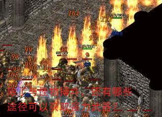 除了与怪物搏斗,还有哪些途径可以获取强力武器? 除了与怪物搏斗,还有哪些途径可以获取强力武器?