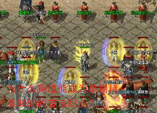 Ϊʲô�����ܳ�Ϊ��ˢ��ӢBOSS����ѡְҵ��